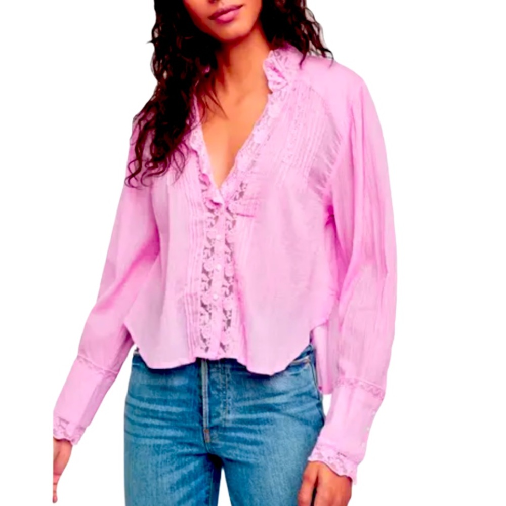 NWT Free People Clemence Button Front Shirt